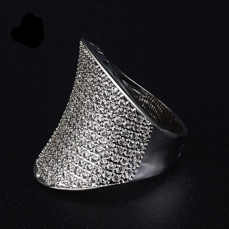 White Gemstone Zircon Ring S925 Silver Engagement Wedding Jewelry