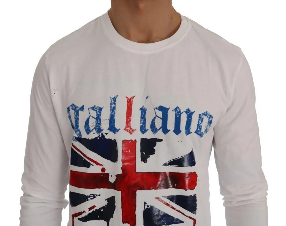 White Motive Flag Long Sleeve T-Shirt