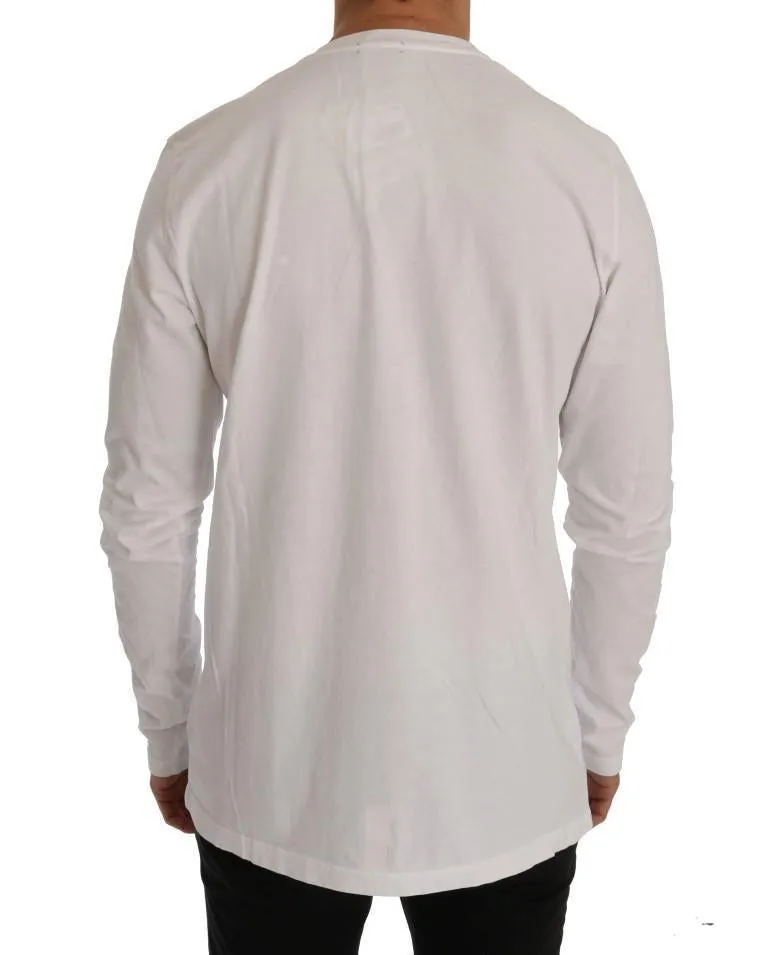 White Motive Flag Long Sleeve T-Shirt