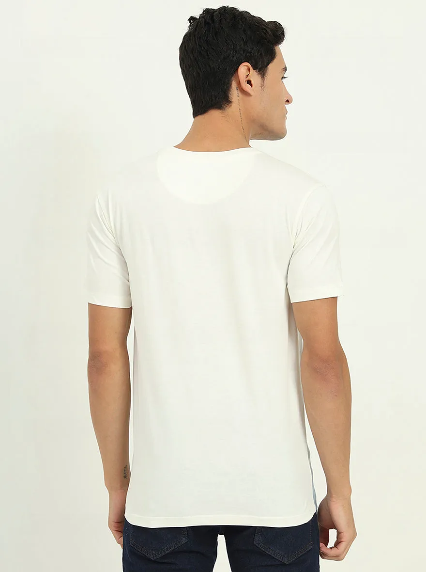 White Printed Slim Fit T-Shirt | Greenfibre