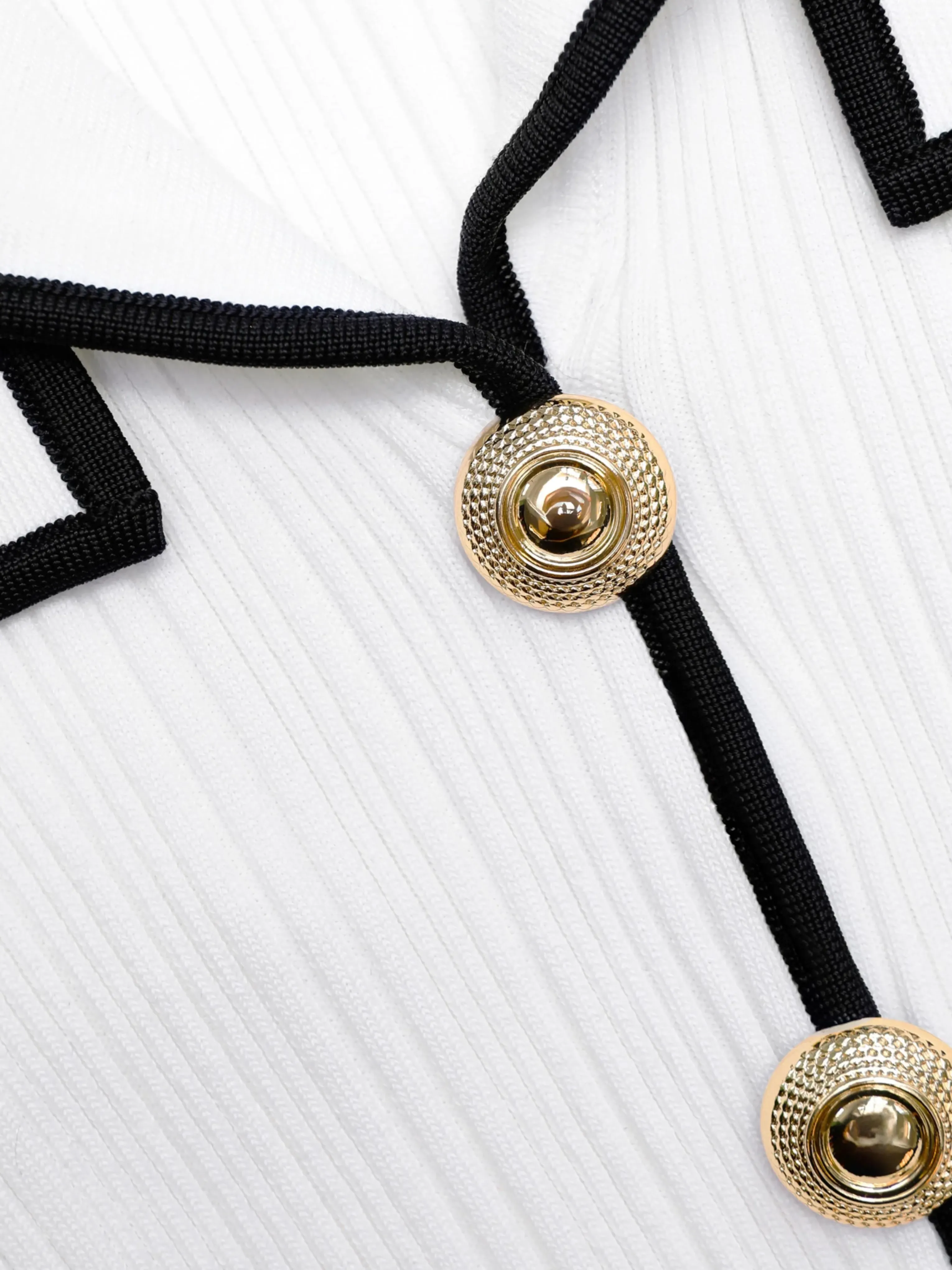 White Viscose Rib Knit Mini Dress