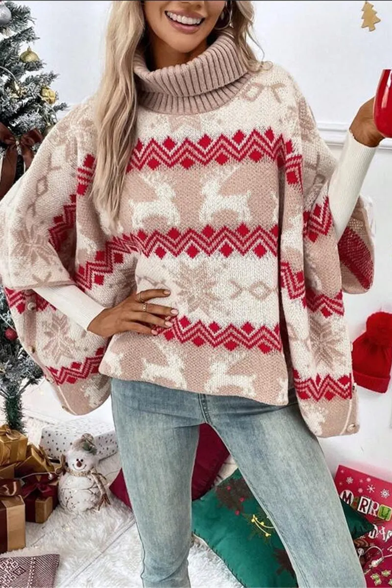 WI0253 Holiday Poncho Sweater