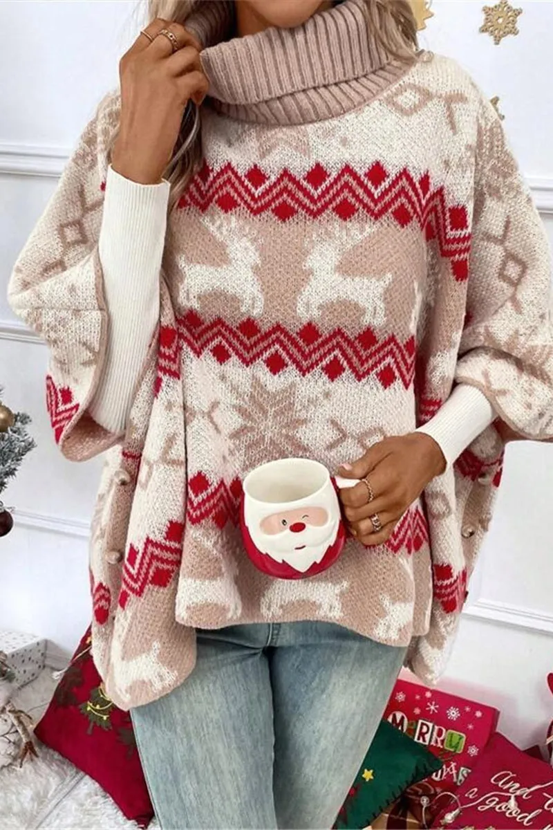 WI0253 Holiday Poncho Sweater