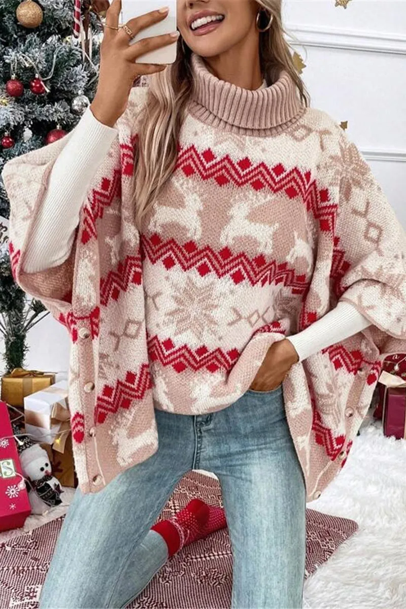 WI0253 Holiday Poncho Sweater