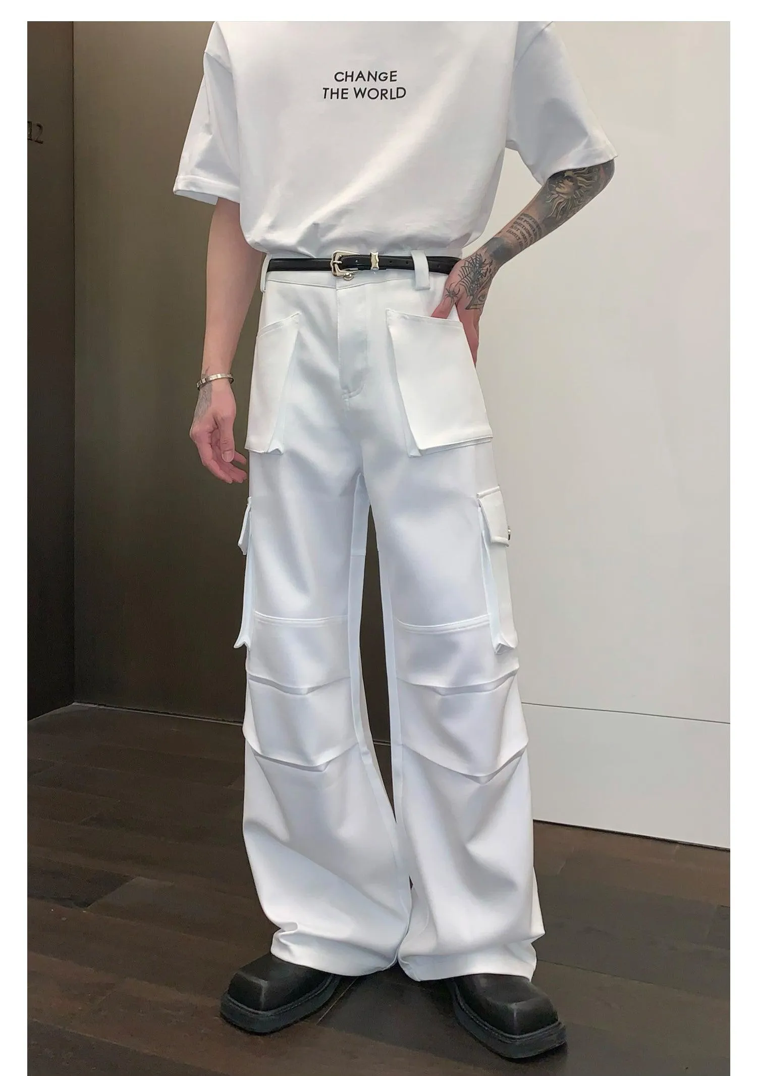 Wide-leg Cargo Pants