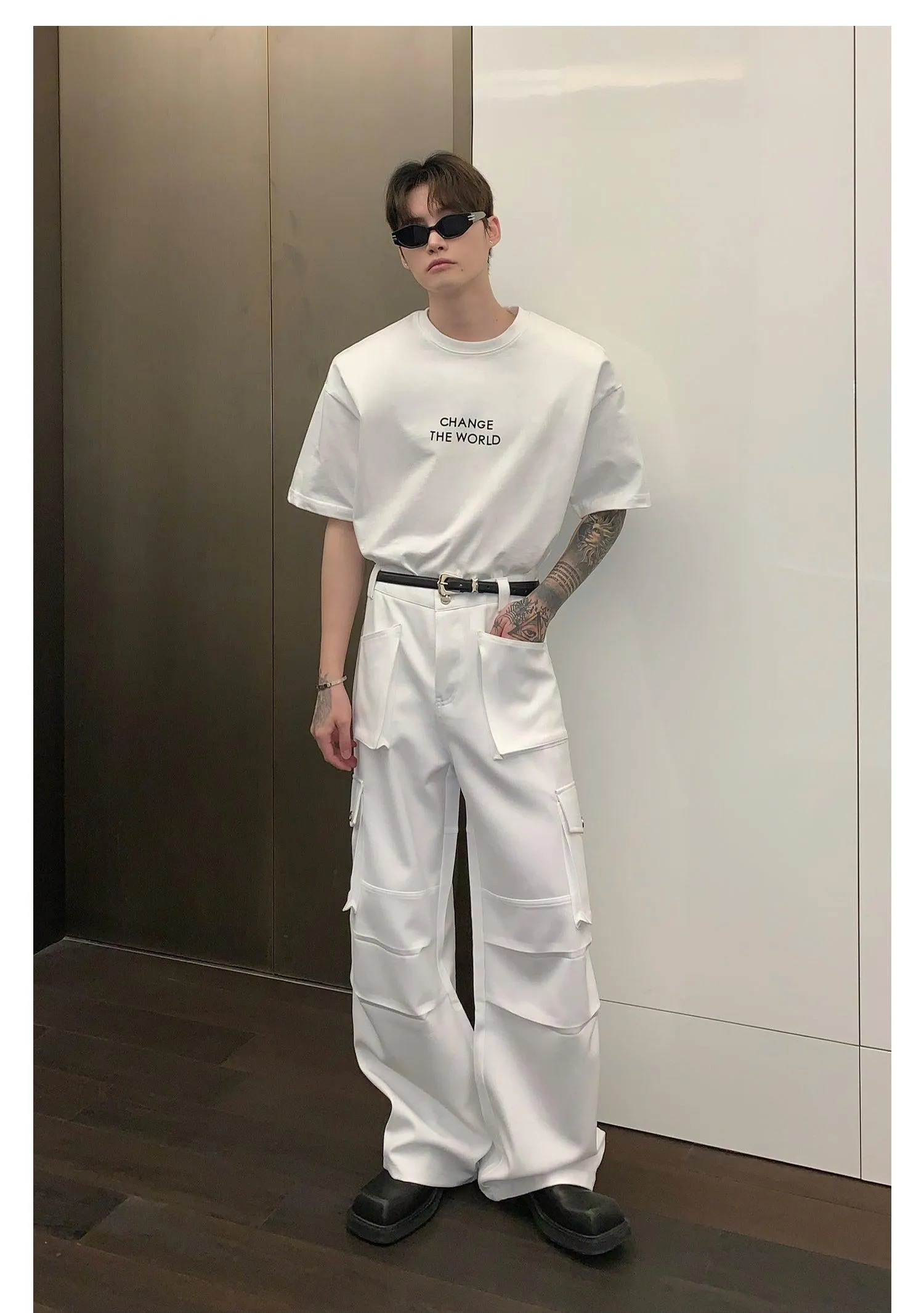 Wide-leg Cargo Pants