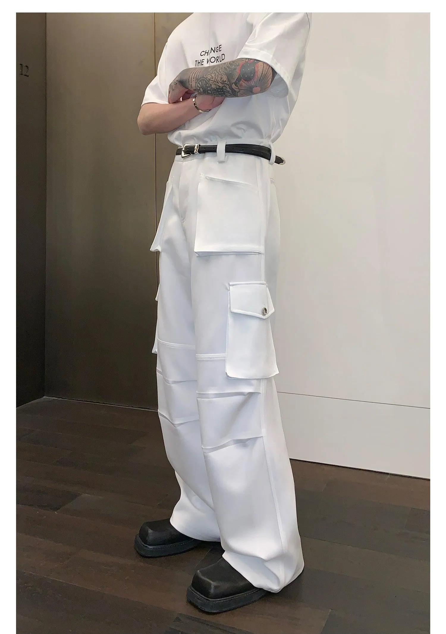 Wide-leg Cargo Pants