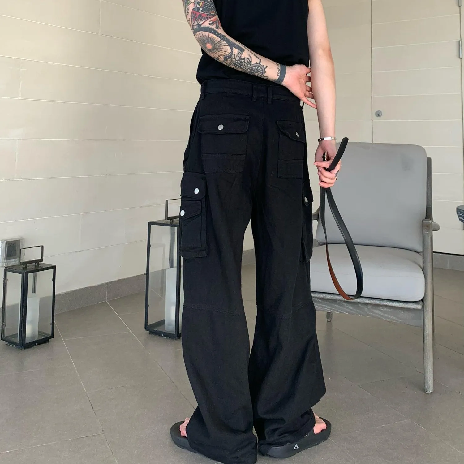 Wide-Leg Cargo Pants