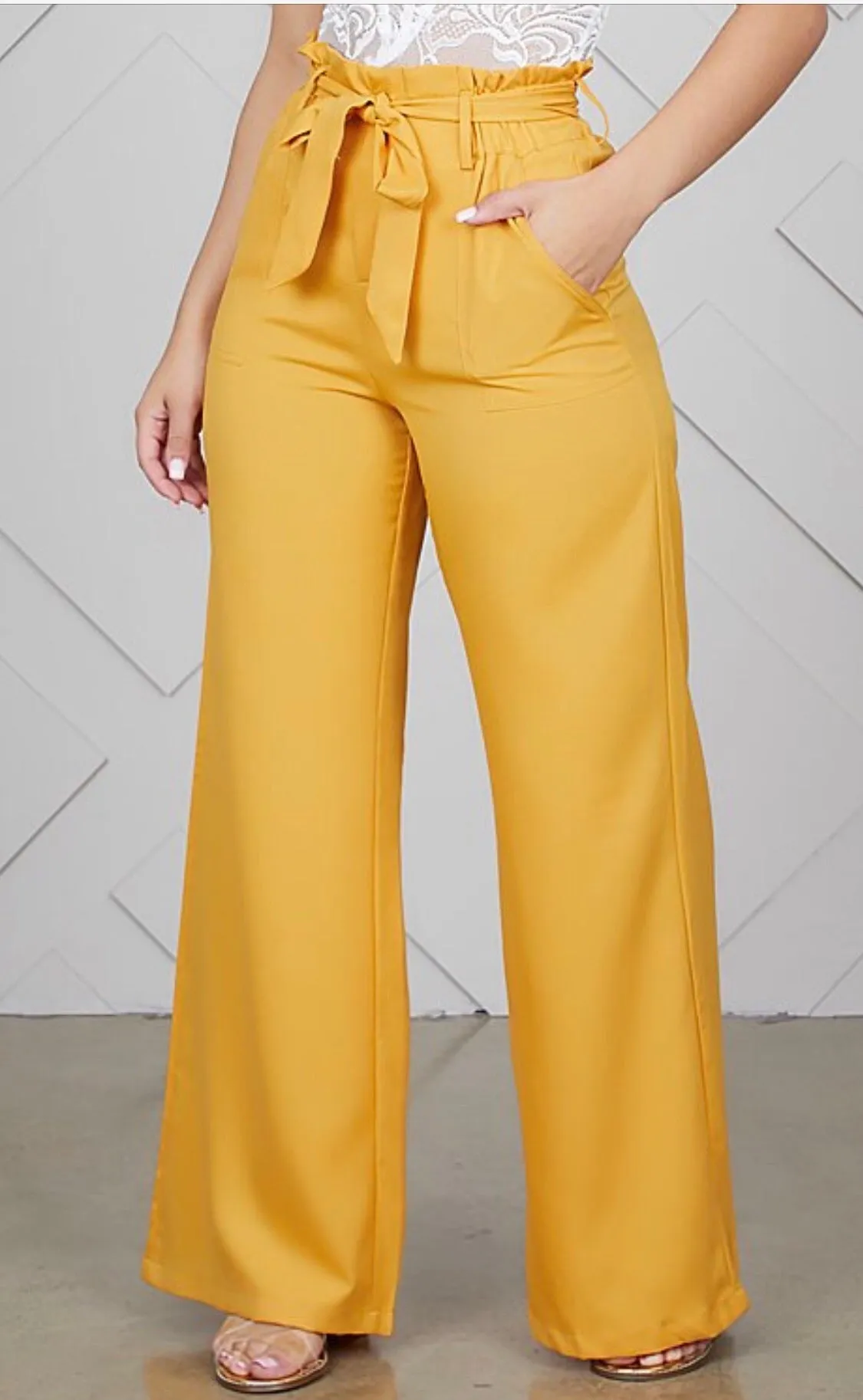 Wide Leg Mustard Pants
