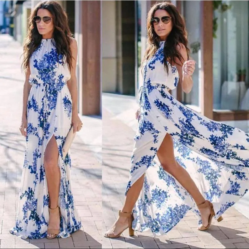 Women Bohemia Halter Long Dresses