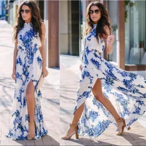 Women Bohemia Halter Long Dresses