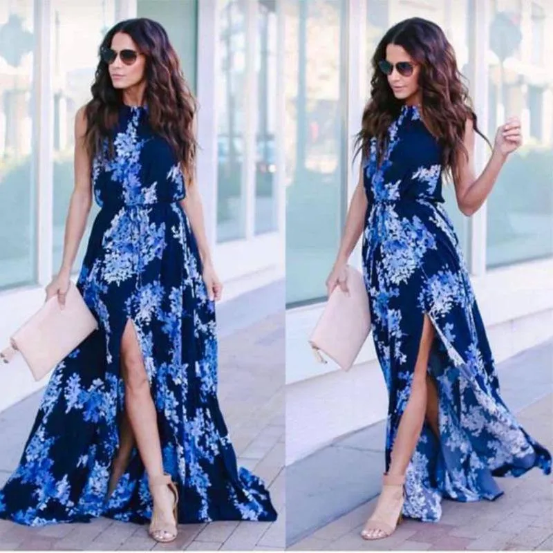 Women Bohemia Halter Long Dresses