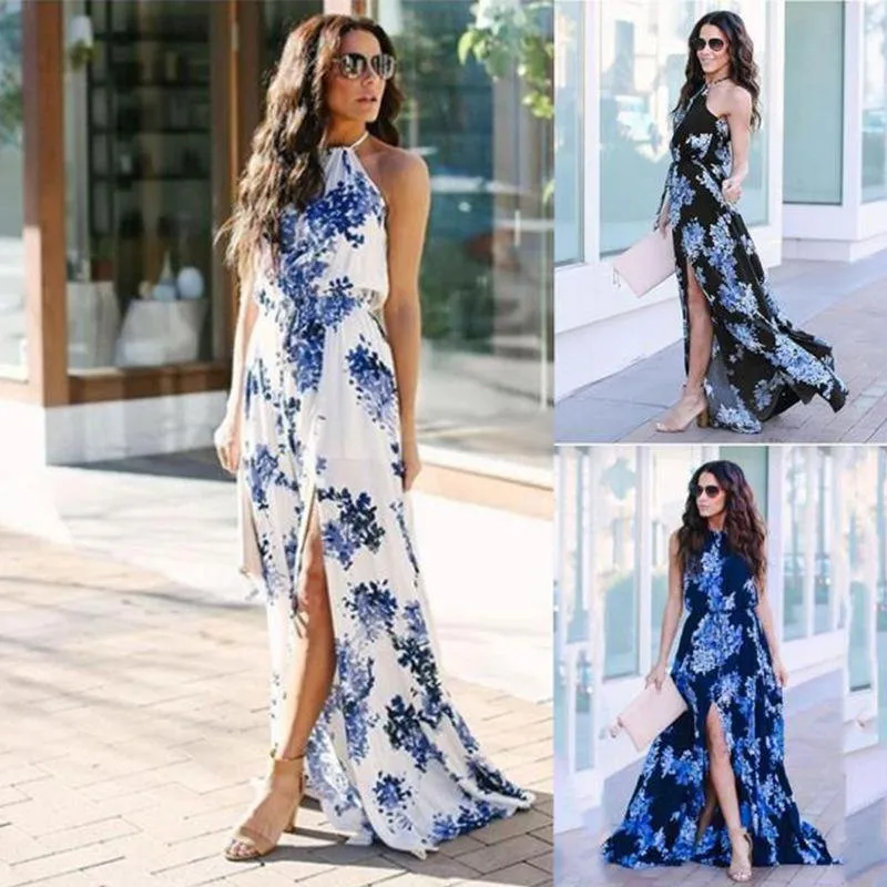 Women Bohemia Halter Long Dresses