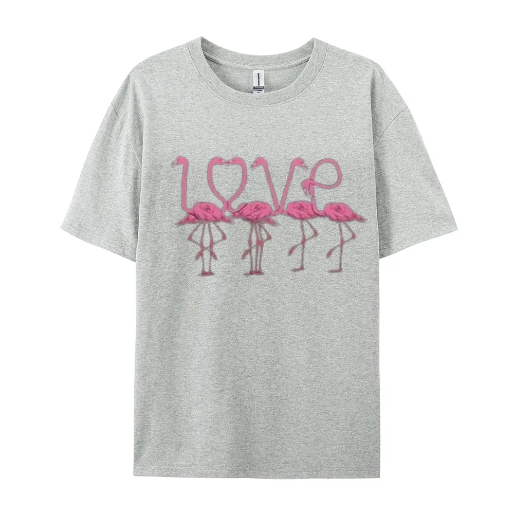 Women Love Flamingo For Valentine's Day Print Graphic T-shirt