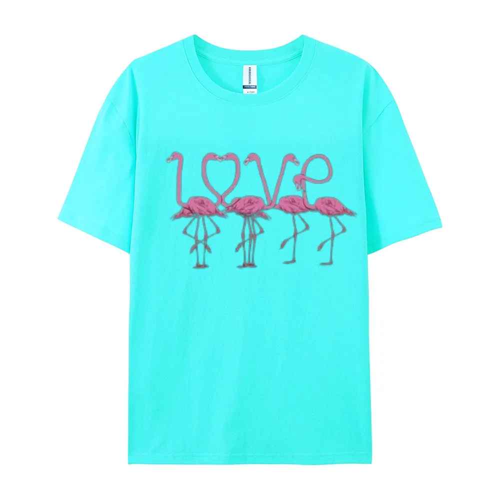 Women Love Flamingo For Valentine's Day Print Graphic T-shirt