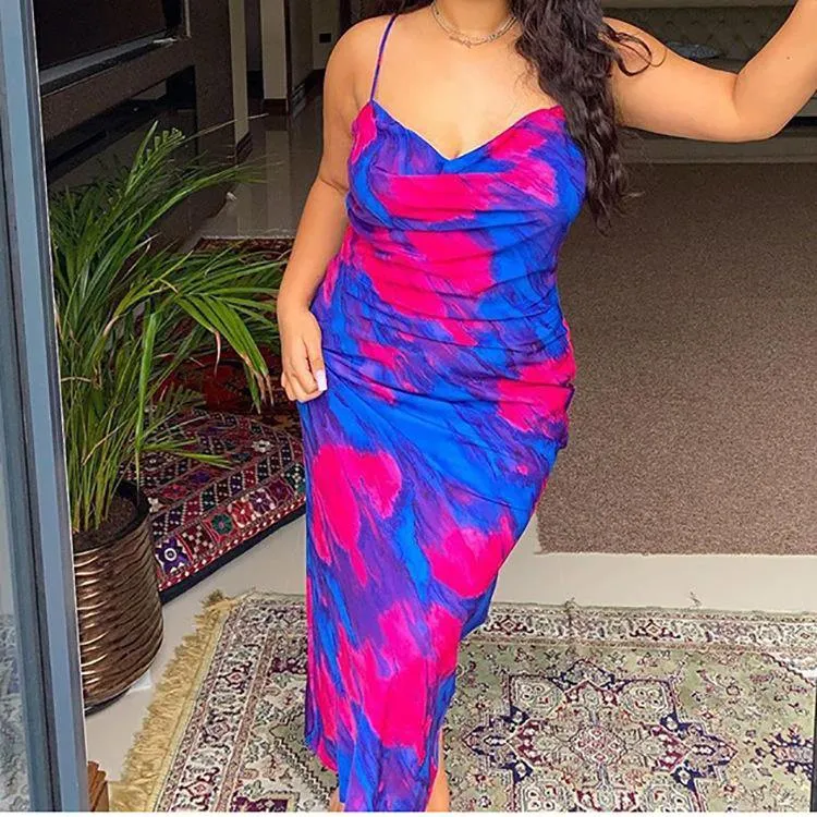 Women Summer Holiday Floral Print Midi Length Dresses