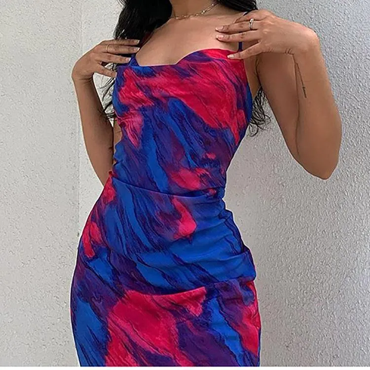 Women Summer Holiday Floral Print Midi Length Dresses