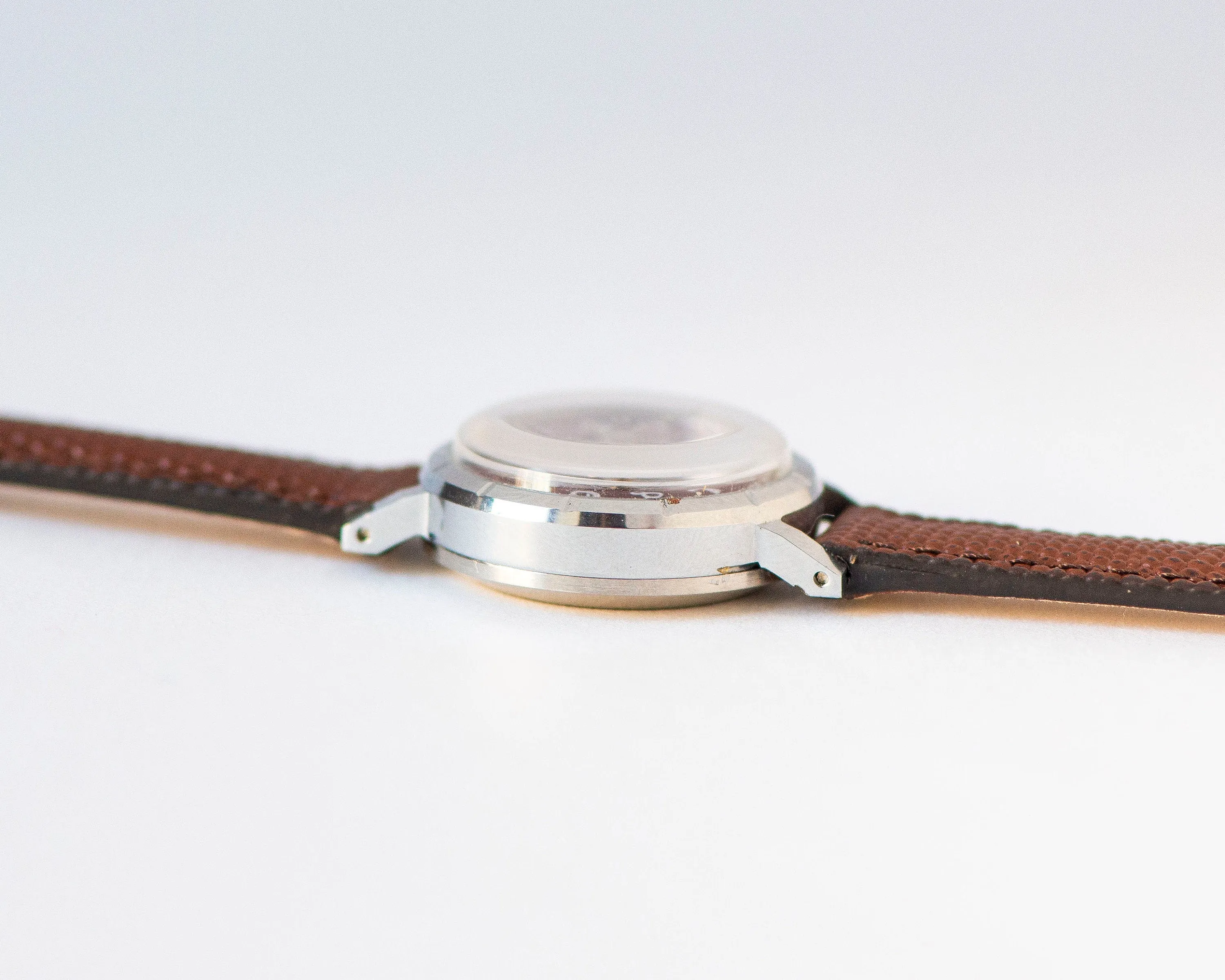 Women watch vintage unused Dawn new old stock, eggplant shade dial watch for women silver shade, shockproof watch, new premium leather strap