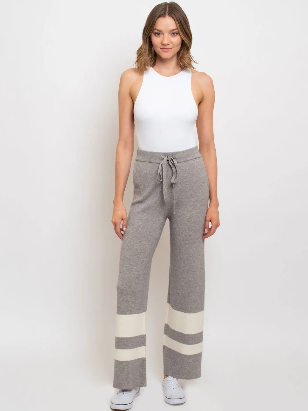 WOMEN'S AMBER STRIPED WIDE LEG PANTS