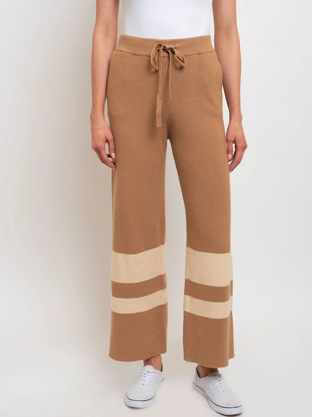 WOMEN'S AMBER STRIPED WIDE LEG PANTS