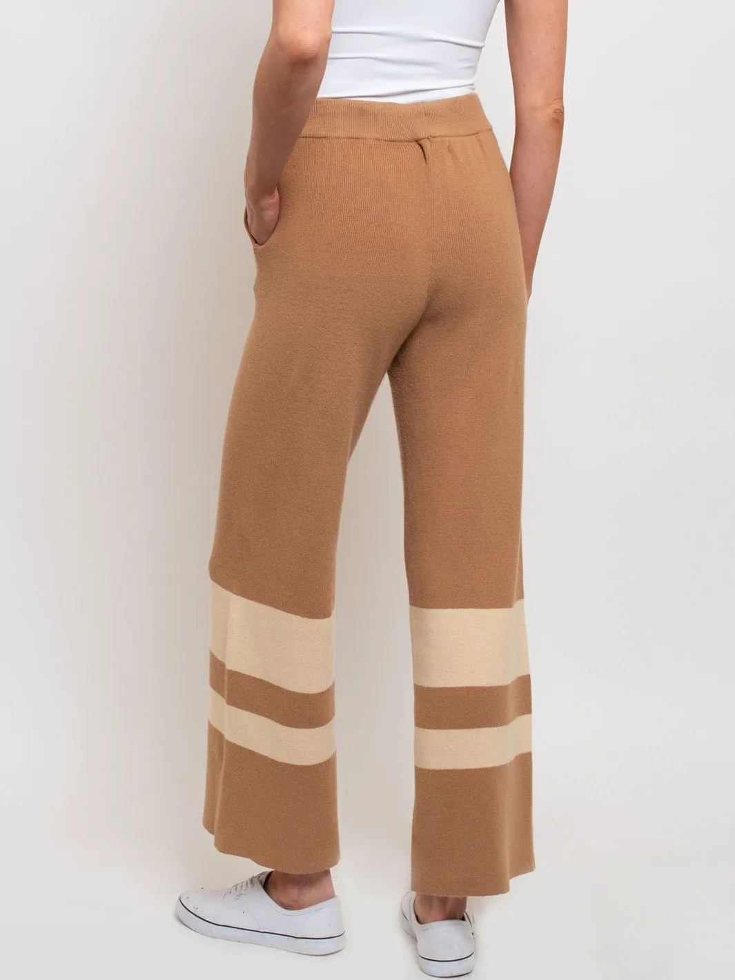 WOMEN'S AMBER STRIPED WIDE LEG PANTS
