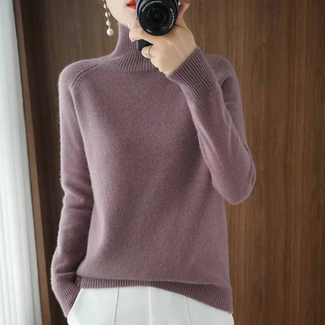 Women's Casual Turtleneck Knitted Sweater | Warm