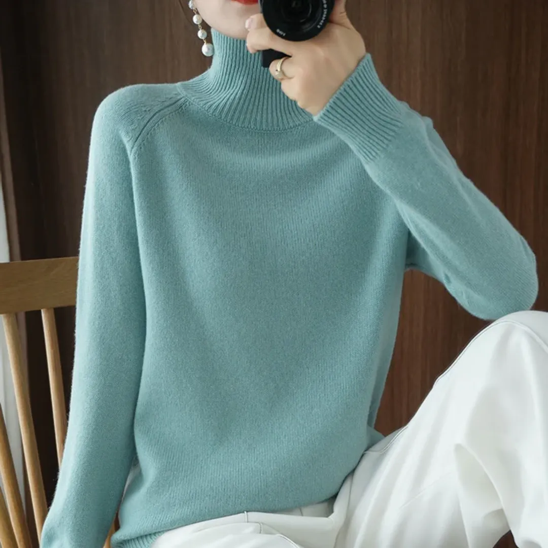 Women's Casual Turtleneck Knitted Sweater | Warm