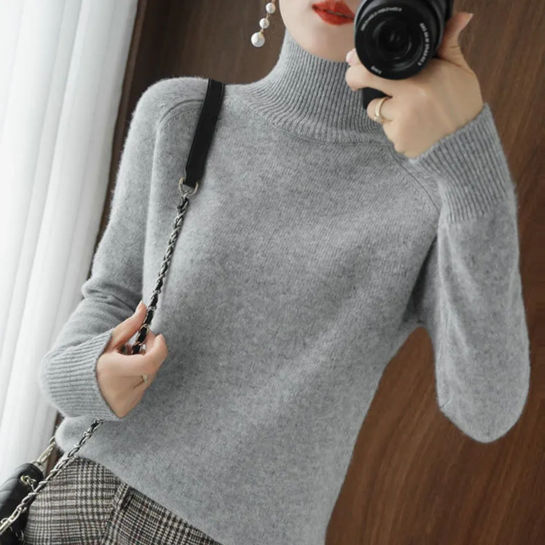 Women's Casual Turtleneck Knitted Sweater | Warm