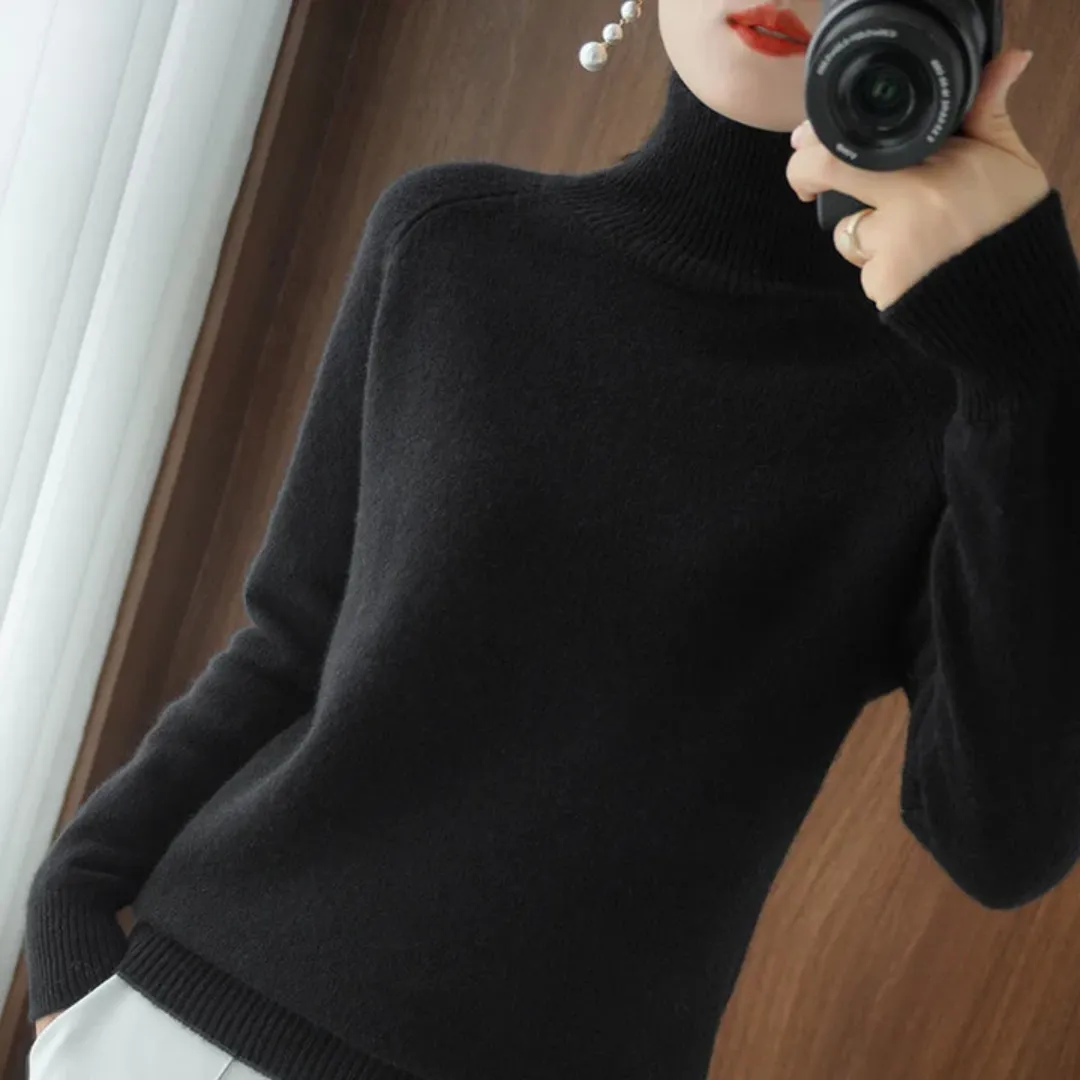 Women's Casual Turtleneck Knitted Sweater | Warm