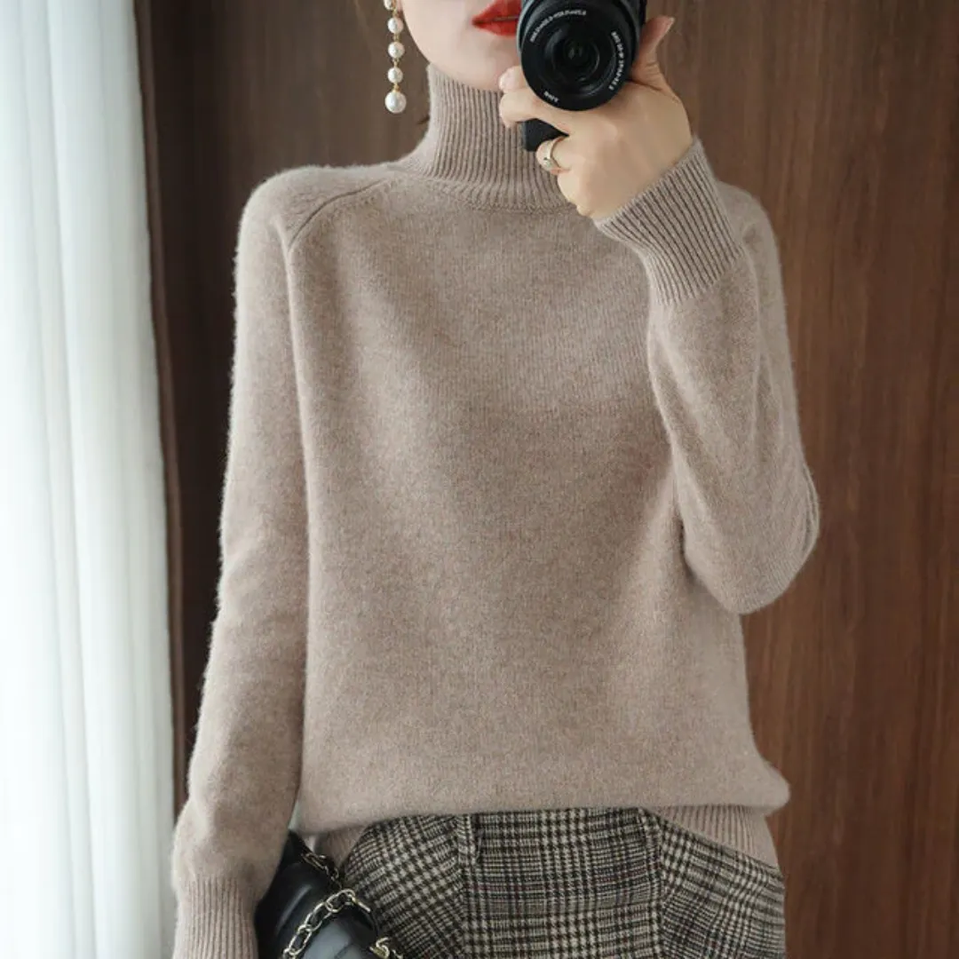 Women's Casual Turtleneck Knitted Sweater | Warm