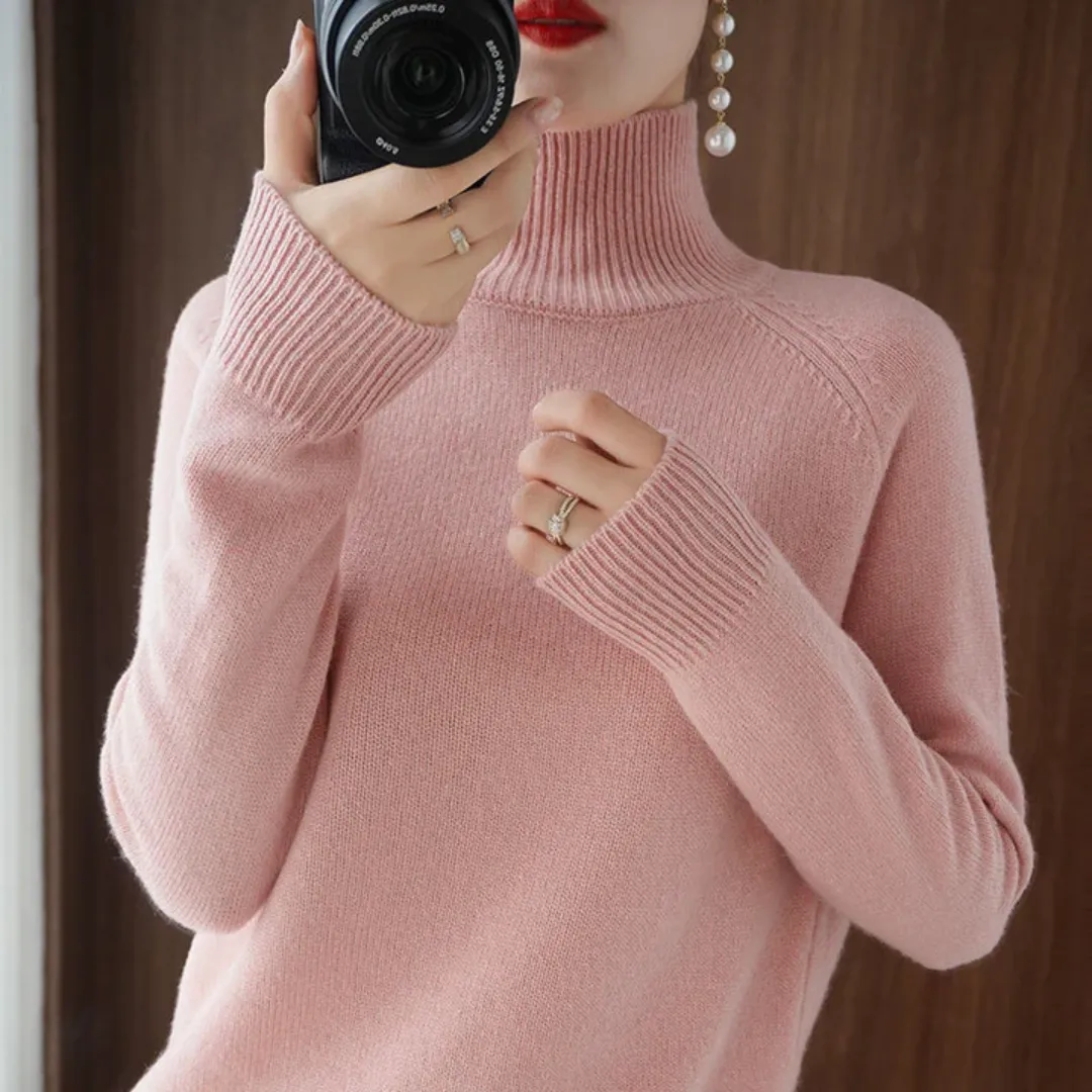 Women's Casual Turtleneck Knitted Sweater | Warm