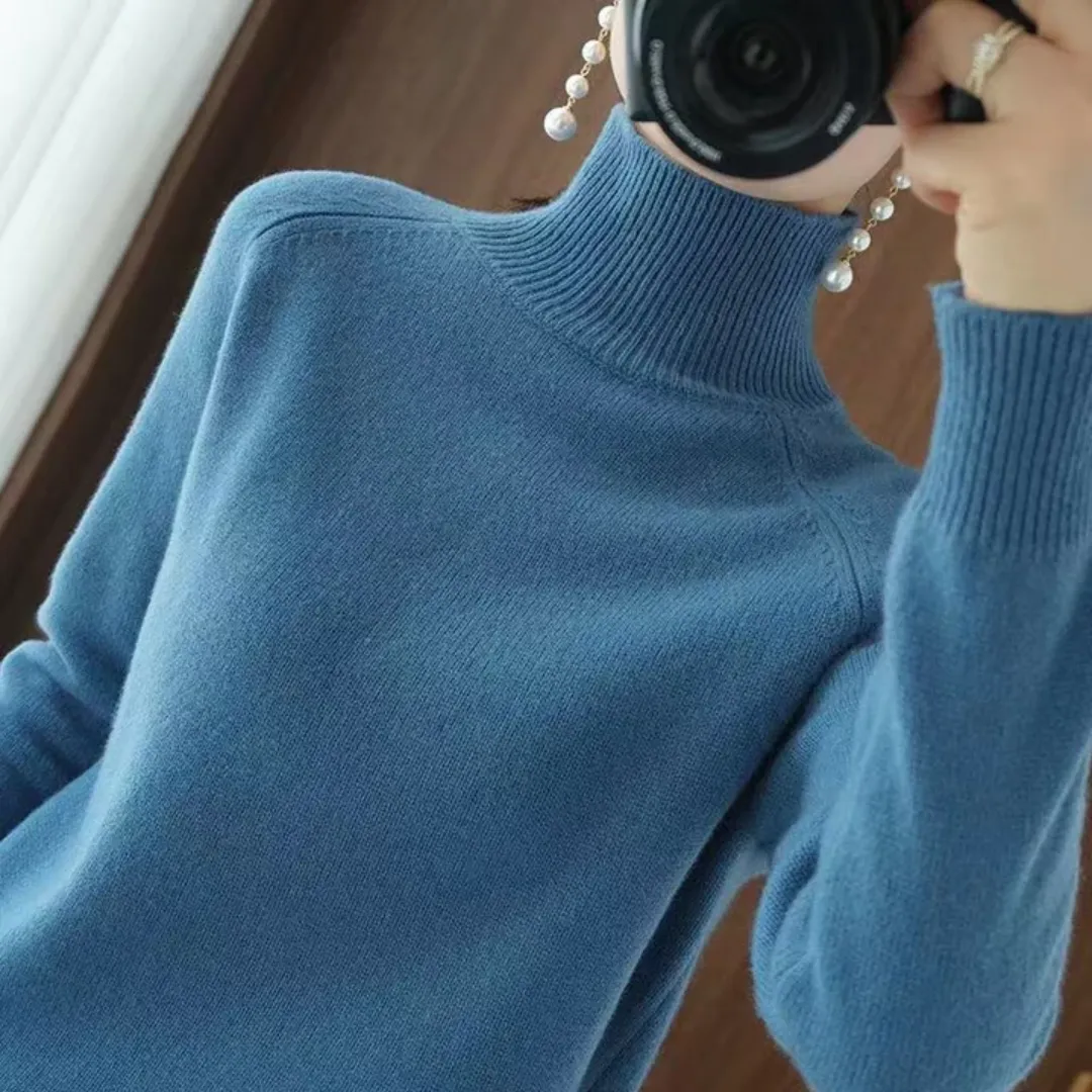 Women's Casual Turtleneck Knitted Sweater | Warm