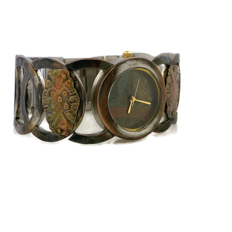 Women's Copper & brass Watch, Multi Color Dial