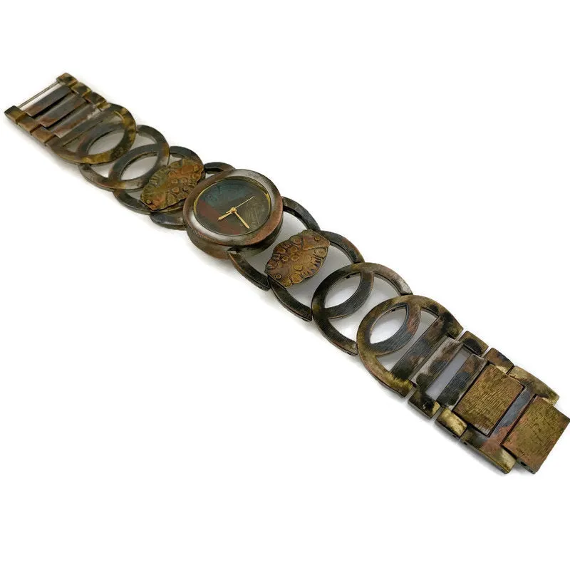 Women's Copper & brass Watch, Multi Color Dial