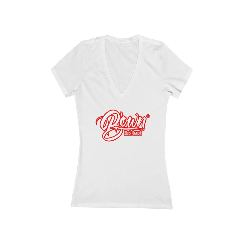 Women's Jersey Short Sleeve Deep V-Neck Tee