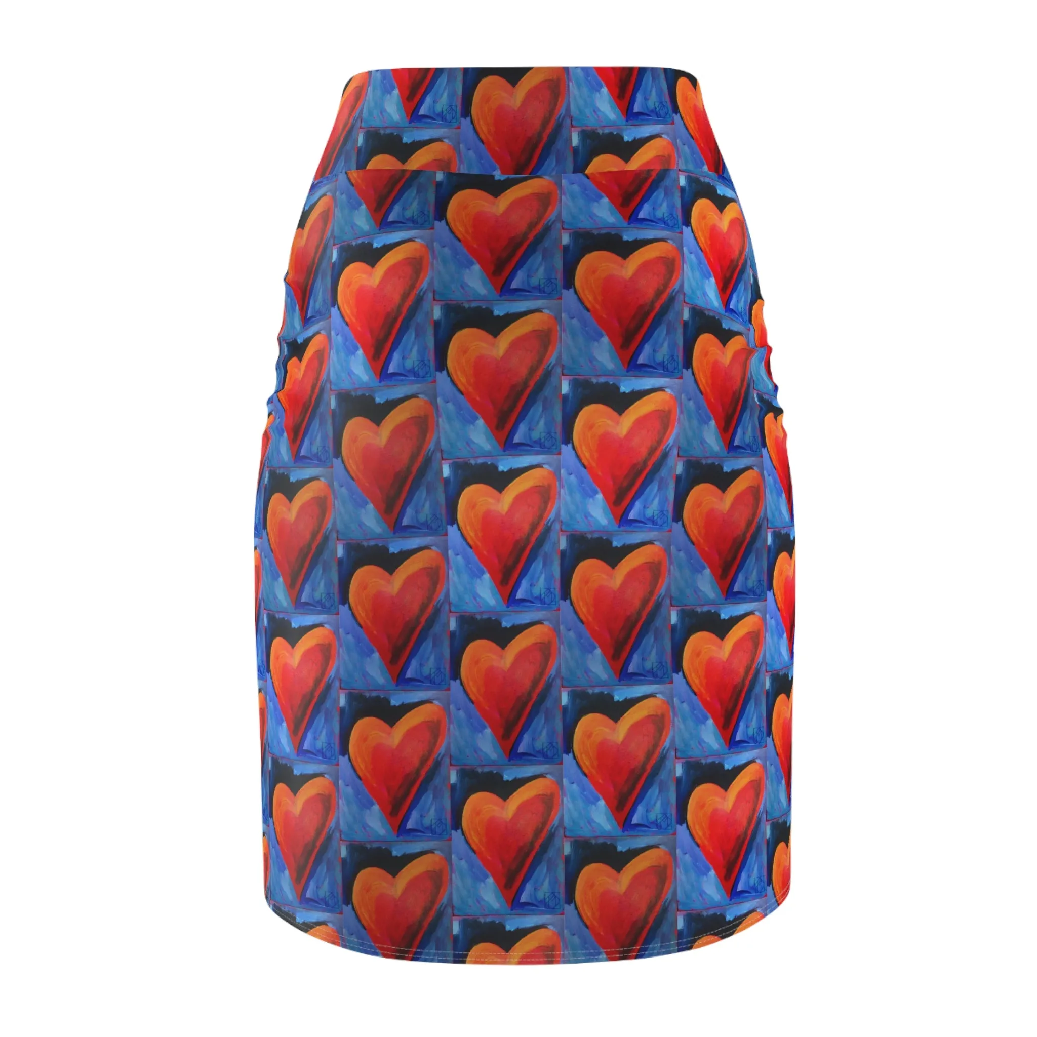 Women's Red Heart Pencil Skirt