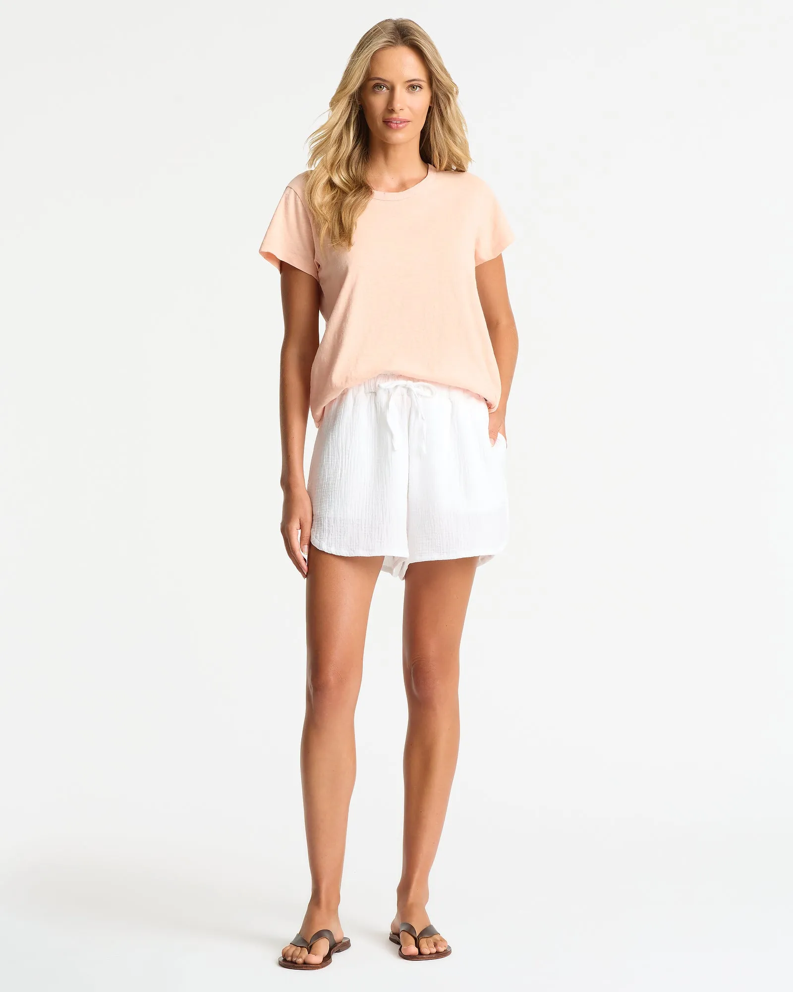 Womens Staple Slim T'Shirt - Peach