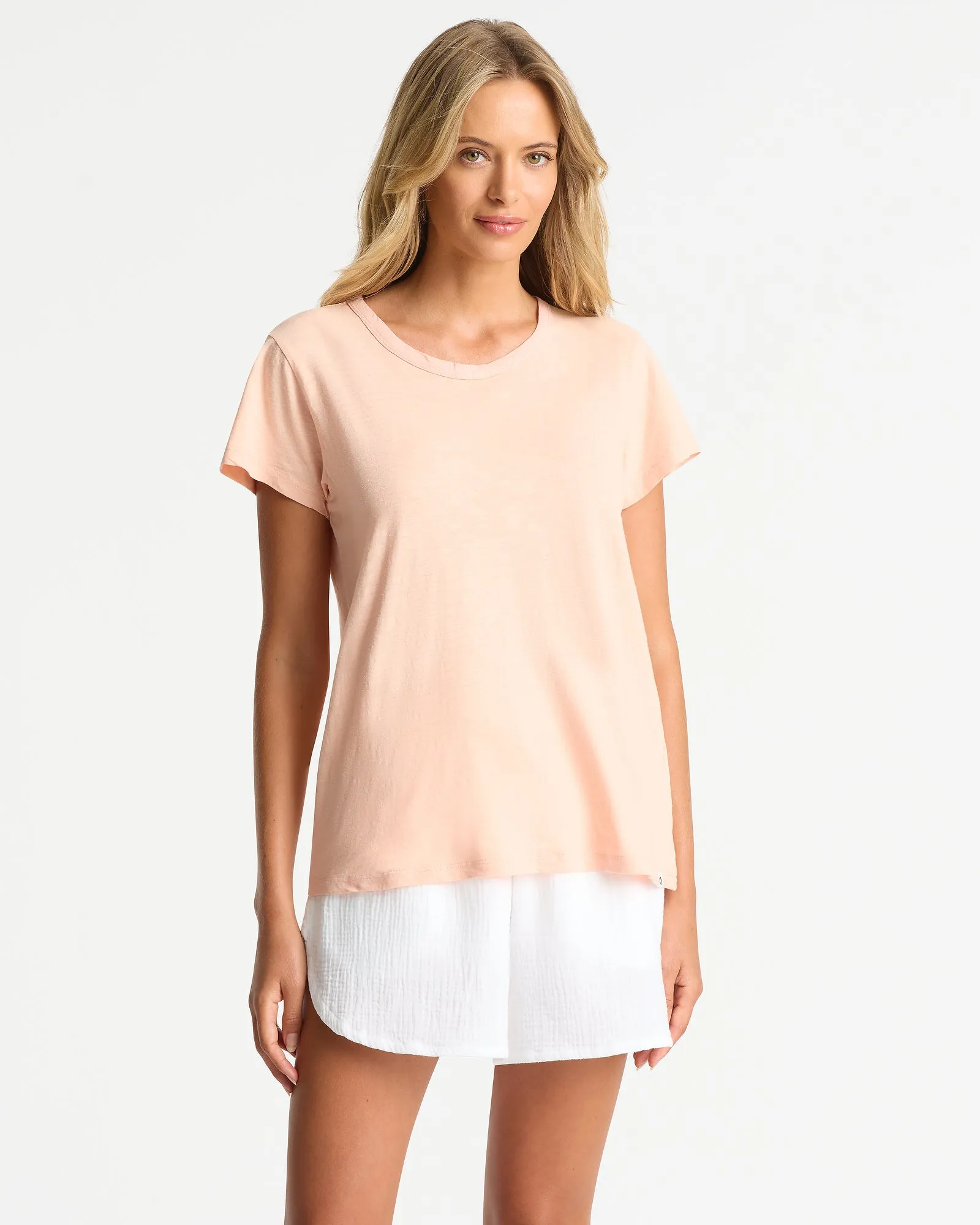 Womens Staple Slim T'Shirt - Peach
