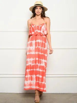 WOMEN'S TIE DYE SID SLIT MAXI DRESS