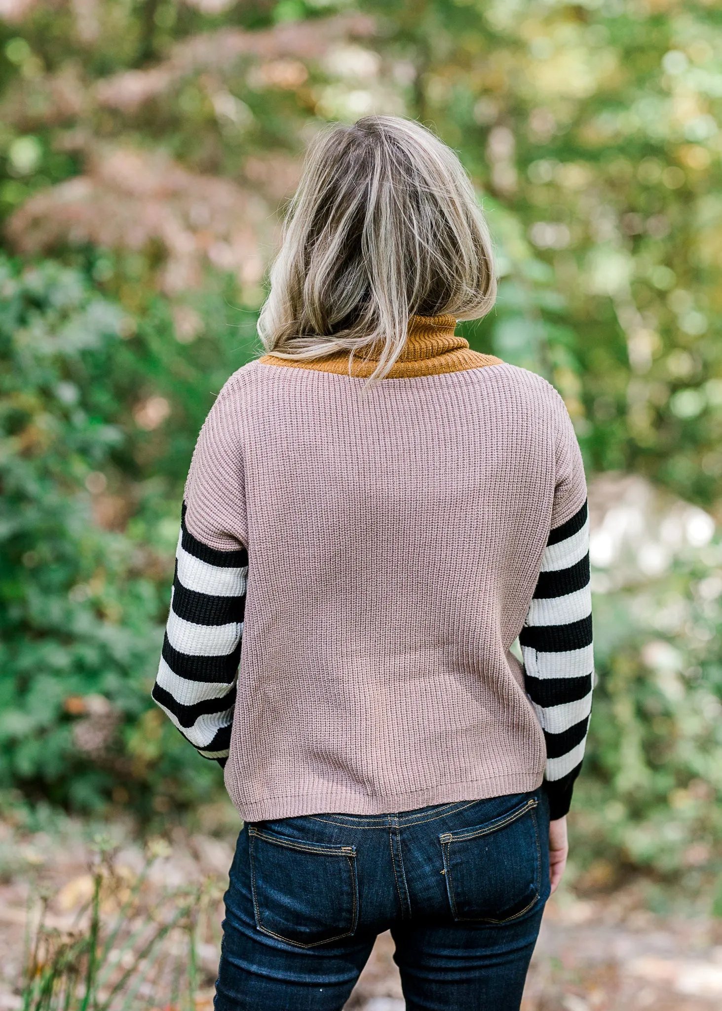 X Happy Camper Rust and Taupe Sweater
