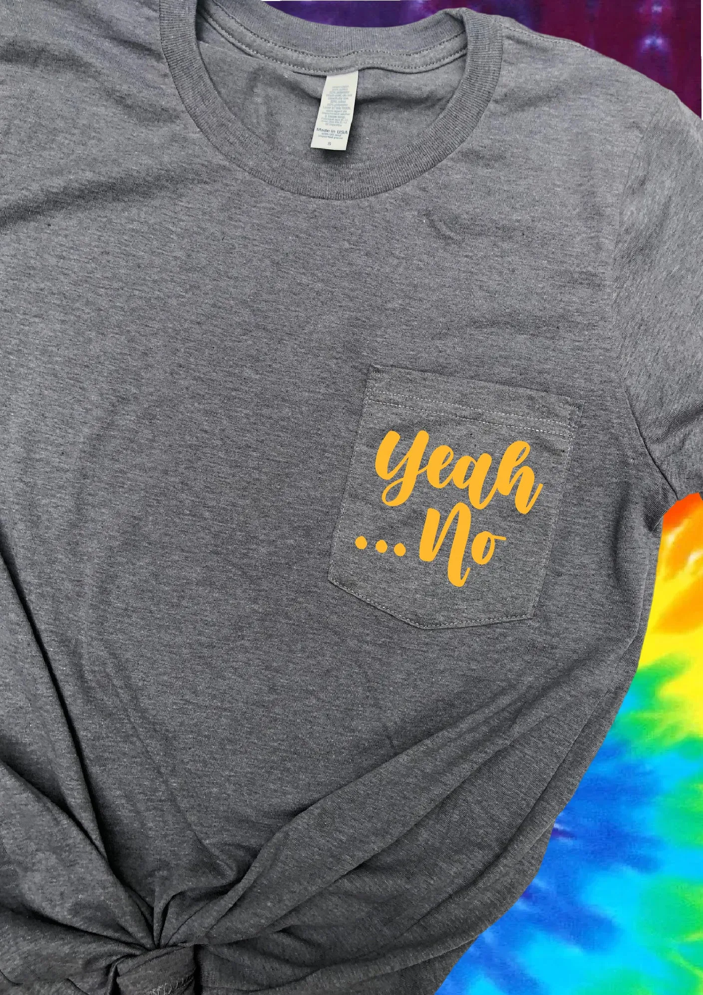 Yeah No Shirt | Funny Pocket Print Shirt | Unisex Crew