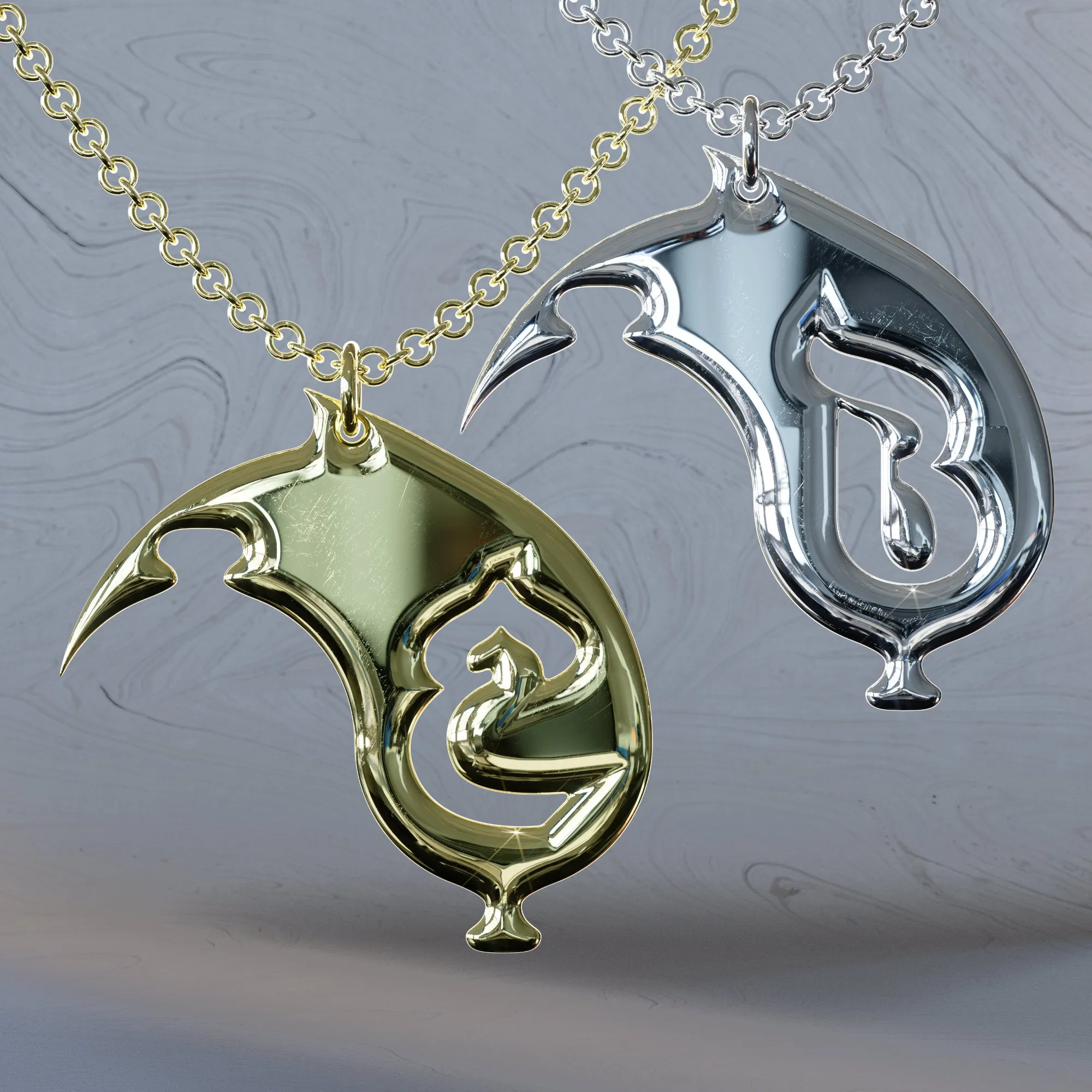 Yin-Yang Koi Puzzle Initials