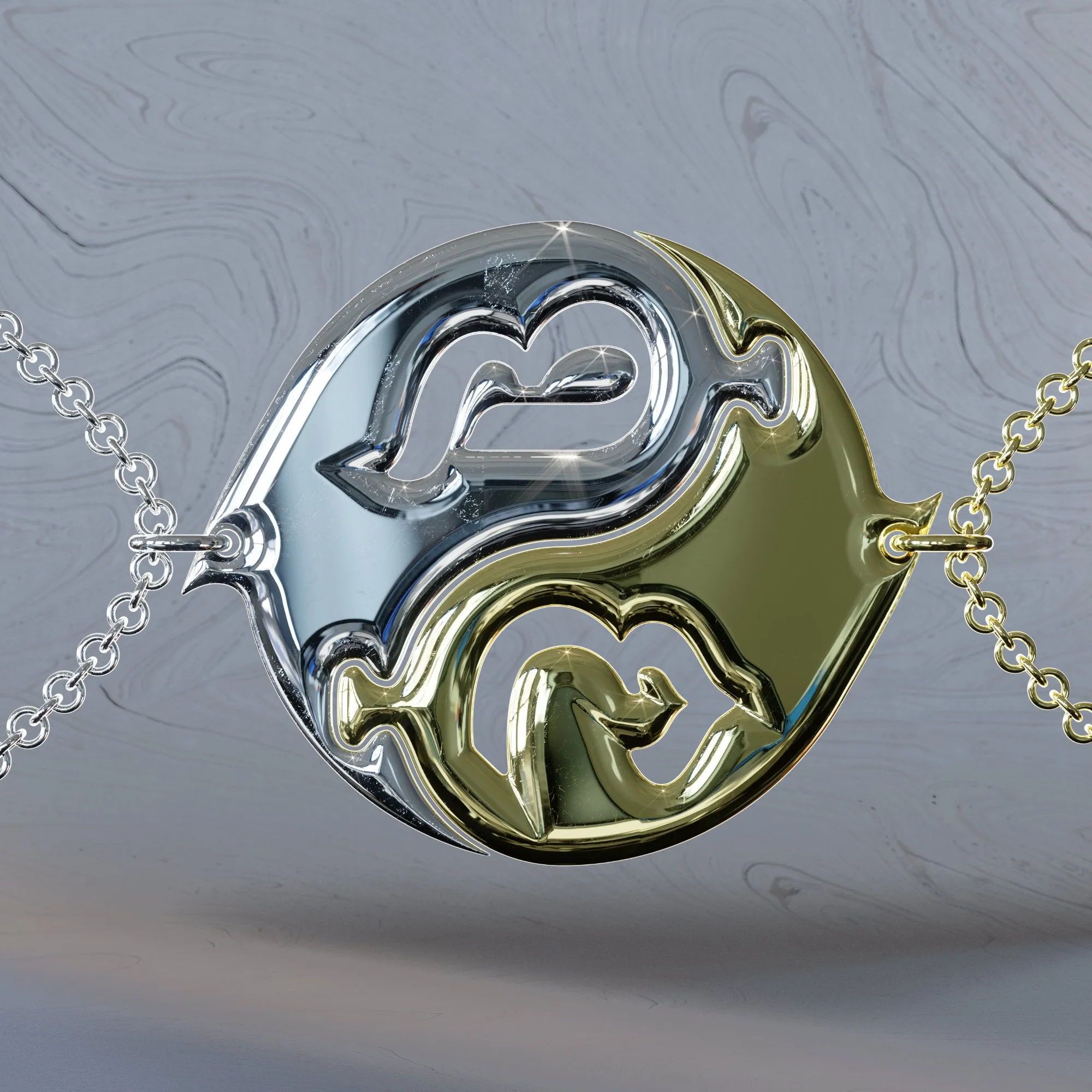 Yin-Yang Koi Puzzle Initials