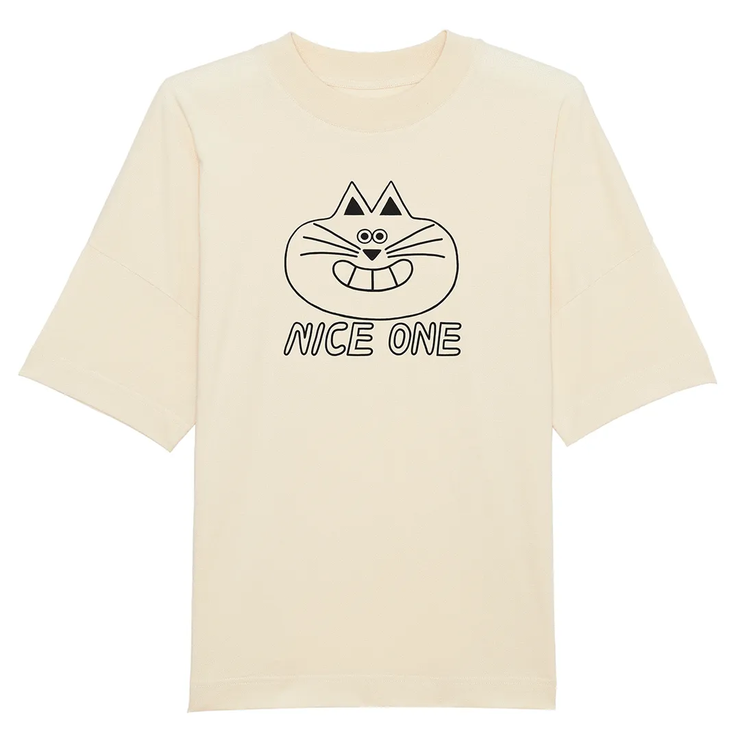 YUK FUN Nice One T-shirt in Natural
