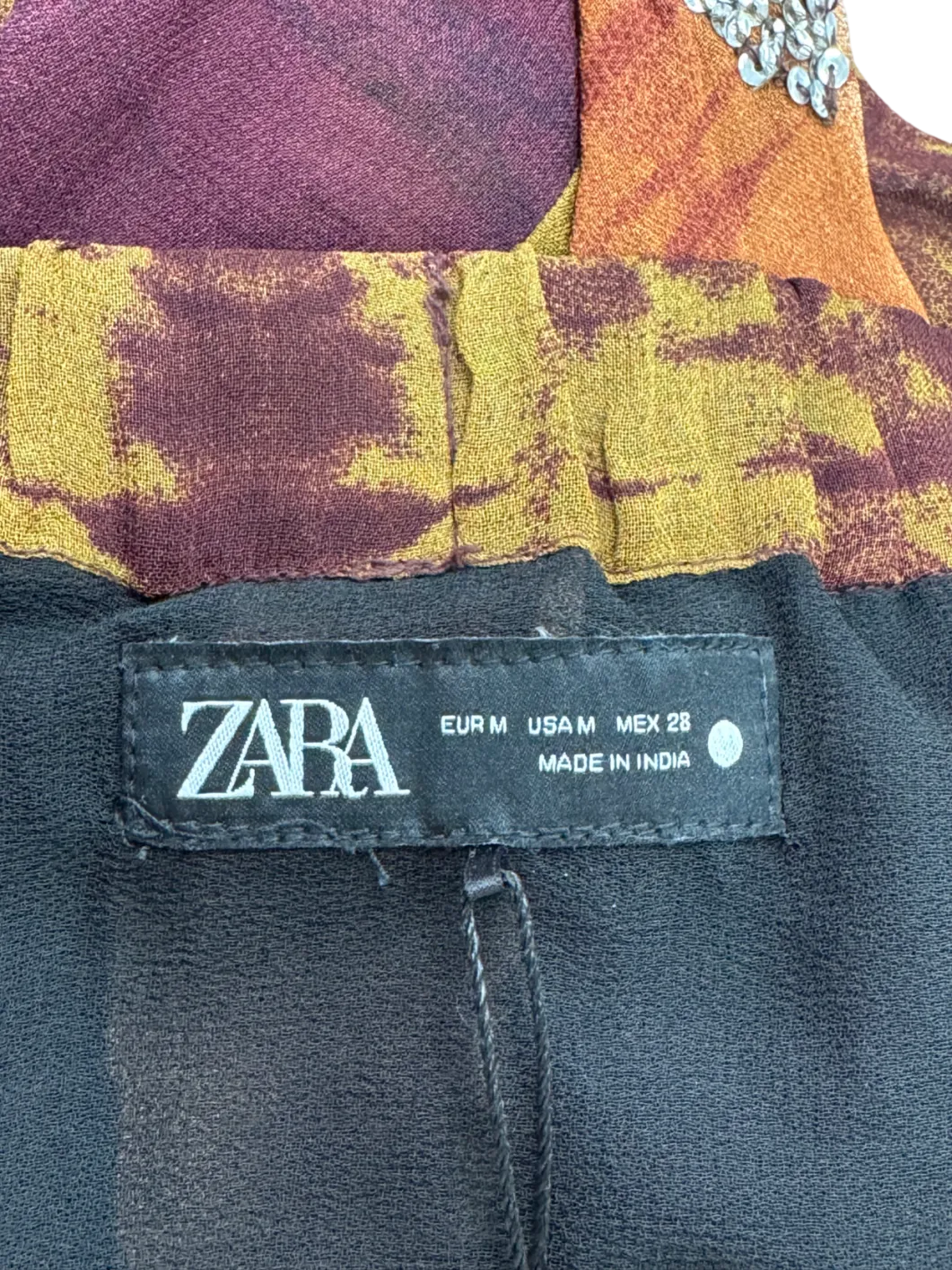 ZARA Multicoloured Embroidered Mini Skirt UK M