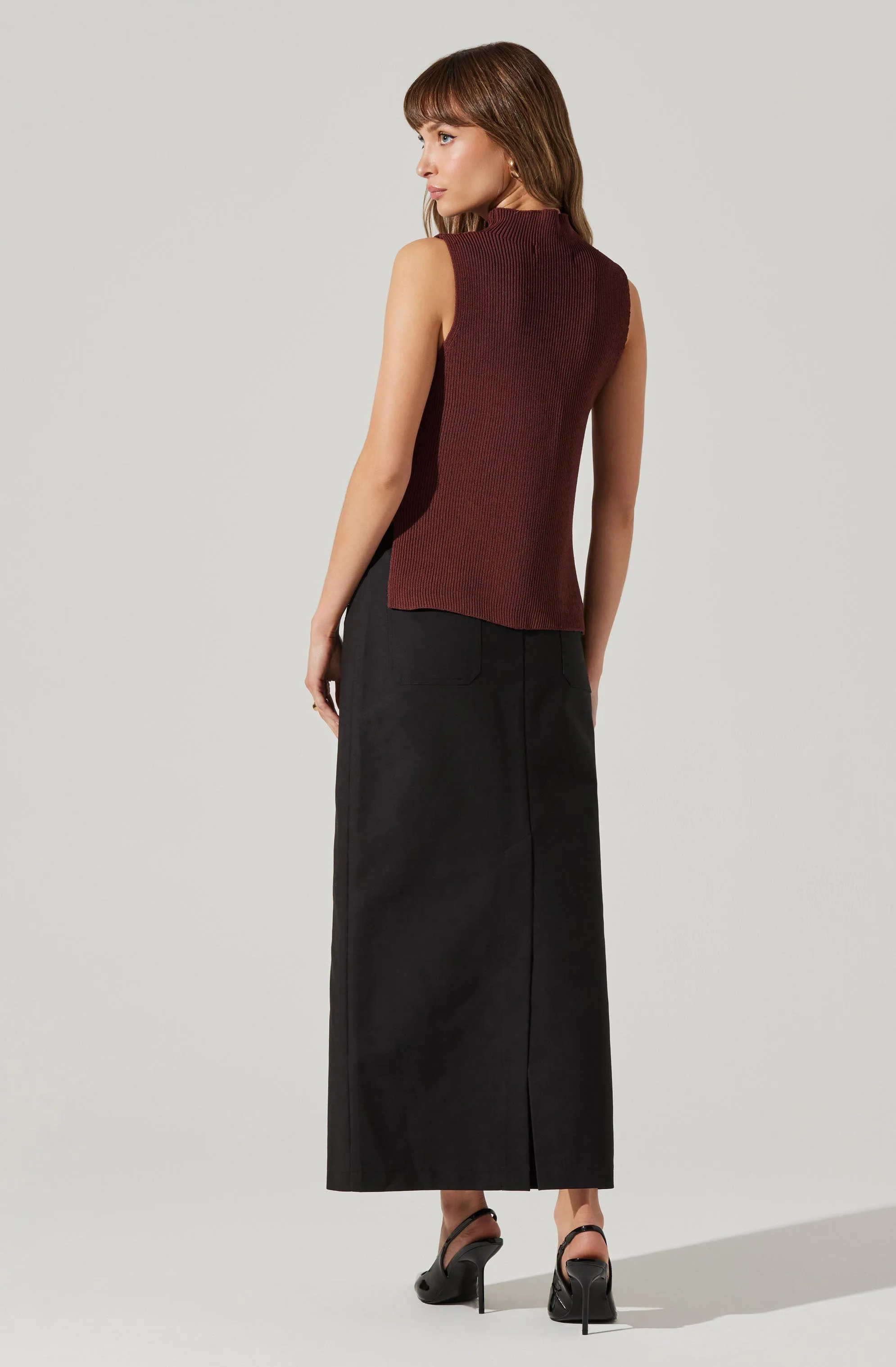 Zea Mock Neck Sleeveless Sweater