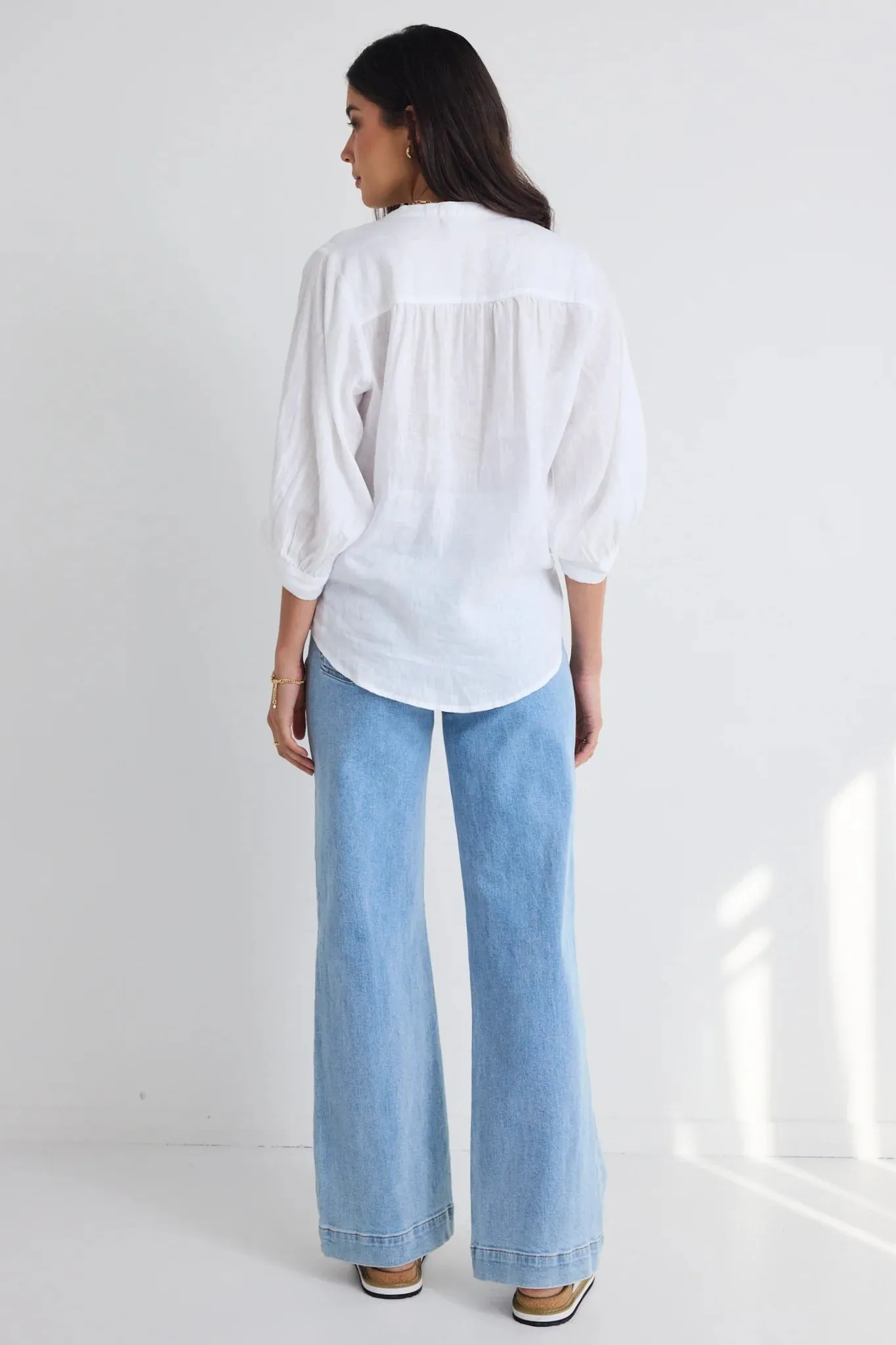 Zoey Wide Leg Pocket Jean - Light Blue